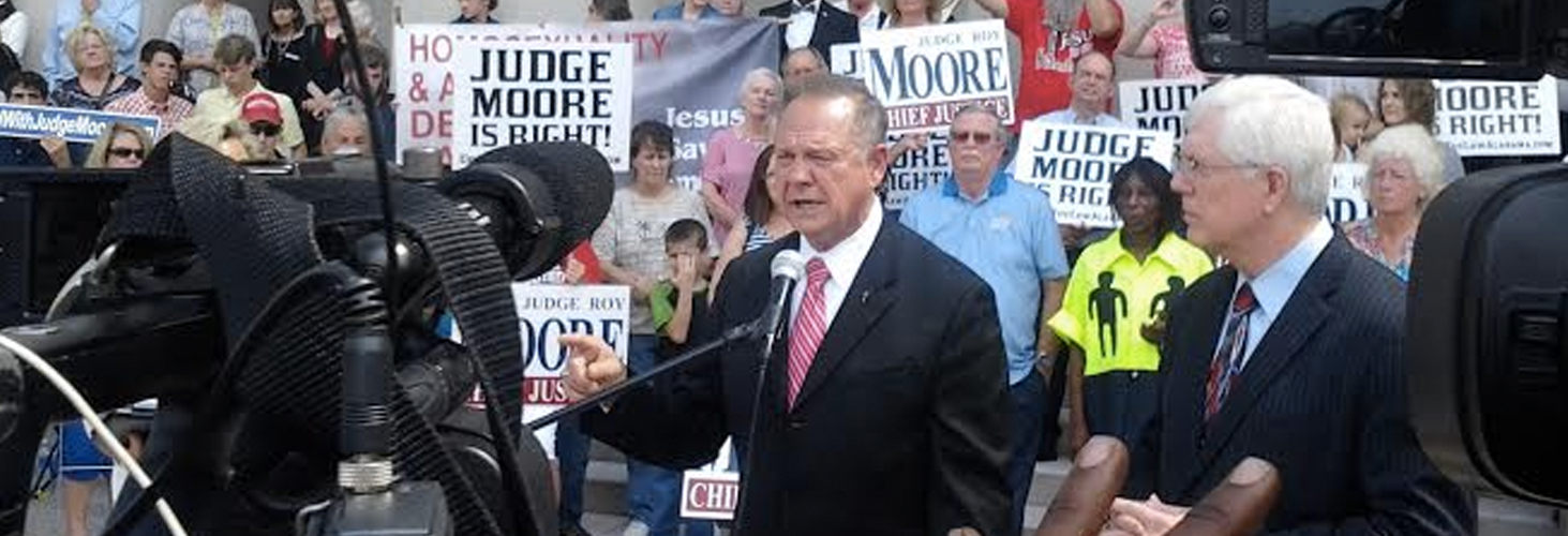 Roy Moore campaigns in Gardendale