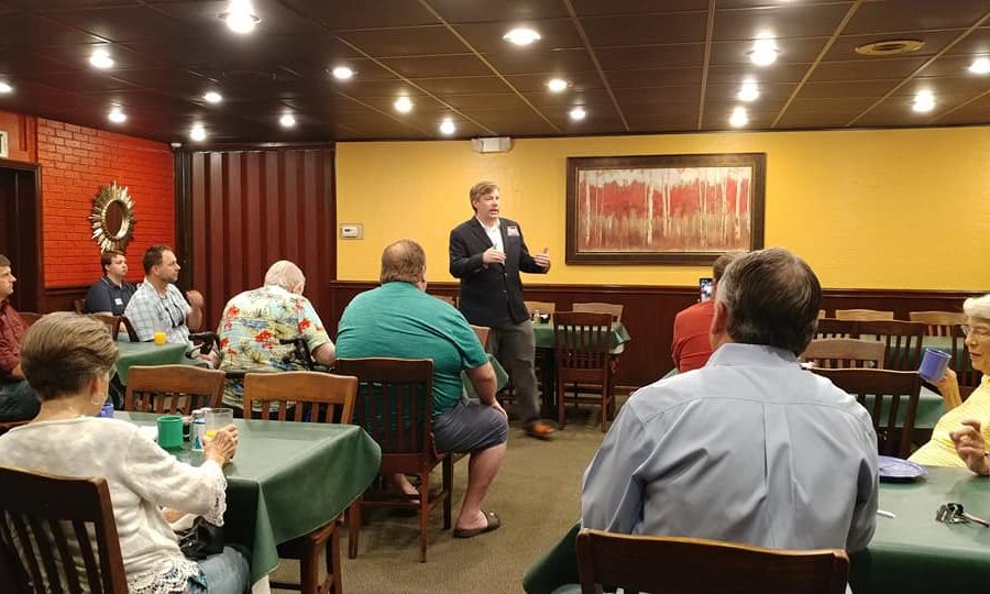 Matt Fridy addresses Etowah County Republican Breakfast