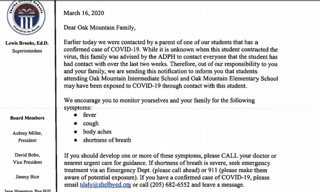 Shelby County student tests positive for COVID-19
