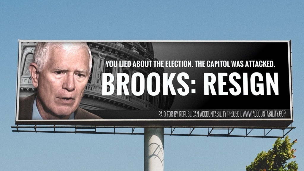 Billboards raised asking for Brooks to resign