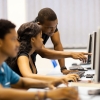 college students in computer room