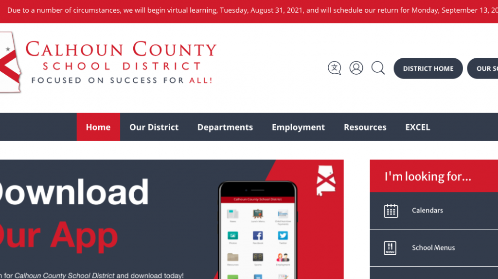Calhoun County Schools going virtual due to COVID cases among adults, children