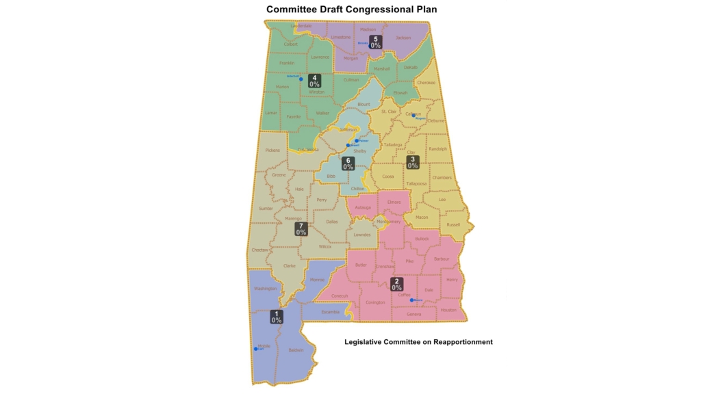 Alabama 7th District Map Draft Congressional Map Retains Alabama's Single Majority-Minority District