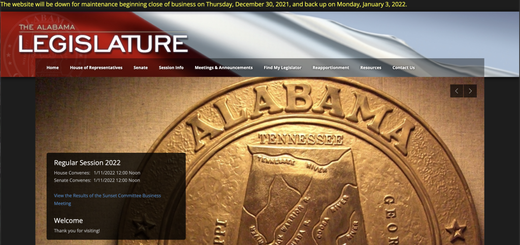 Alabama Legislature to roll out revamped website