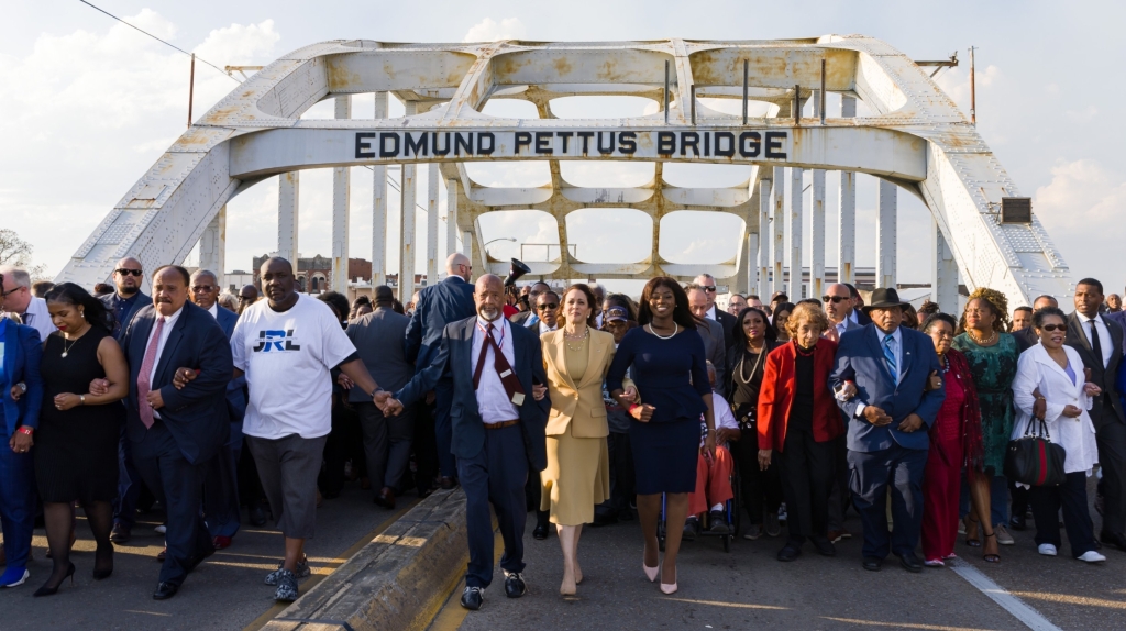Kamala Harris urges continued fight for voting rights at Bloody Sunday commemoration