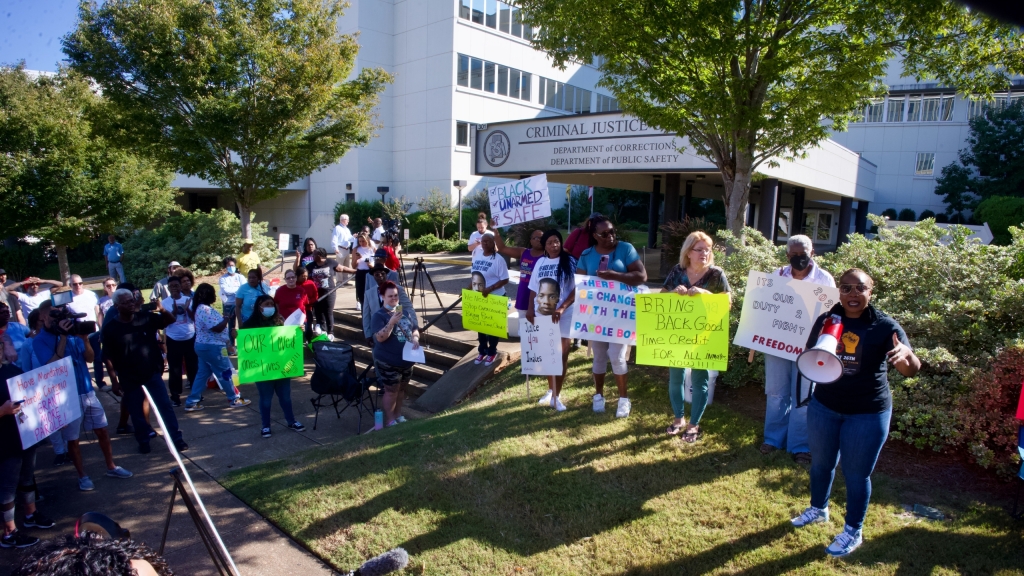 Families, friends of incarcerated individuals protest outside ADOC headquarters