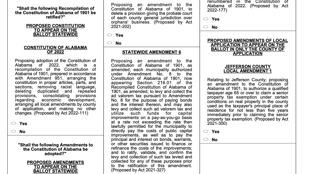 Constitutional amendments now in effect