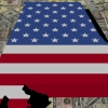 Albama Map flag on American dollars illustration