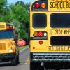 school bus on rural road picking up children