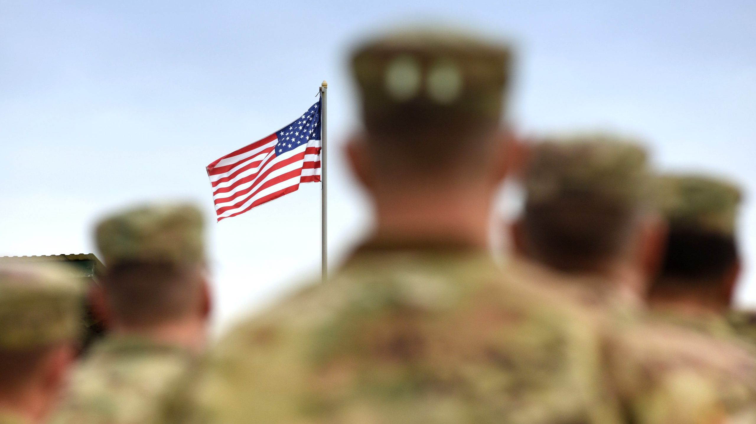 American Soldiers and US Flag. US Army