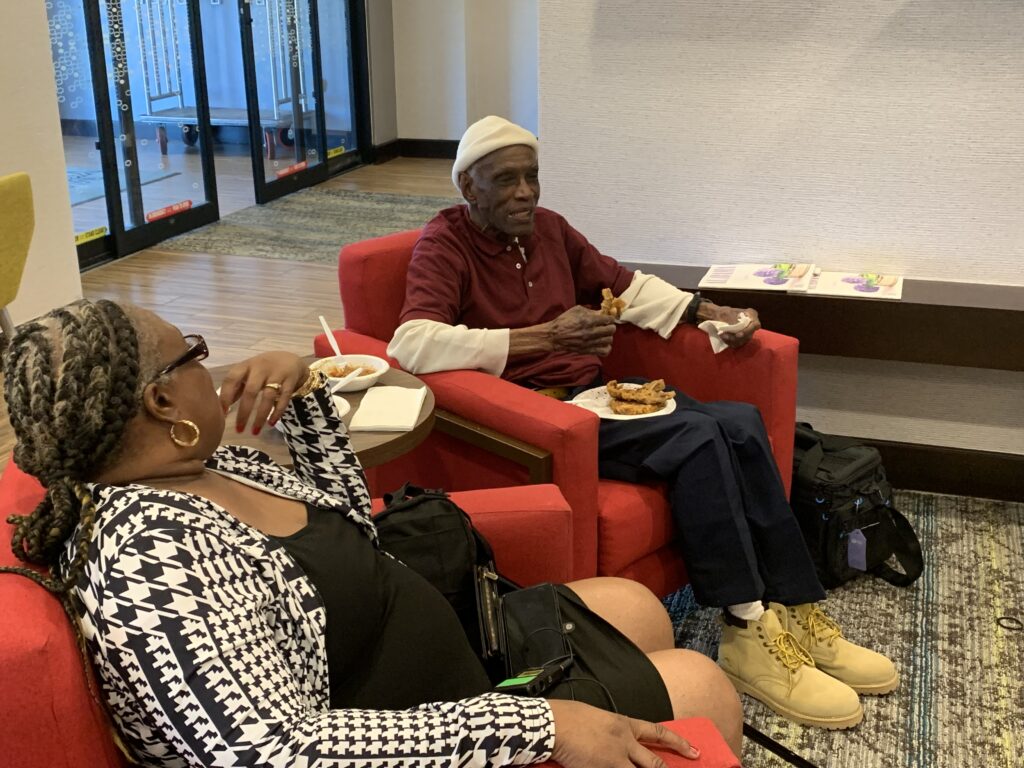 Robert George at a Hampton Inn after his release.